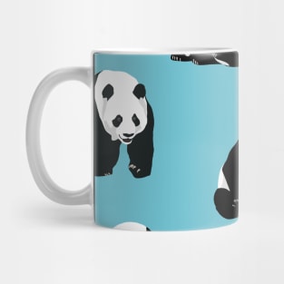 Panda Design on Blue Background Mug